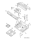 CONTROL PANEL & COOKTOP Diagram and Parts List for JGBP35GRA2WW  General Electric Range
