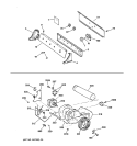 BACKSPLASH, BLOWER & MOTOR Diagram and Parts List for DHSR333GV0WB  General Electric Dryer