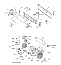 BACKSPLASH, BLOWER & DRIVE ASSEMBLY Diagram and Parts List for NBXR453EV0AA  Hotpoint Dryer