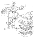 FRESH FOOD SECTION Diagram and Parts List for TFK22JABBAA  General Electric Refrigerator