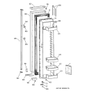 FREEZER DOOR Diagram and Parts List for TPJ24BIBBWW  General Electric Refrigerator
