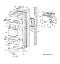 FRESH FOOD DOOR Diagram and Parts List for TPK24PFBBWW  General Electric Refrigerator