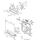 ESCUTCHEON & DOOR ASSEMBLY Diagram and Parts List for GSD2200Z04AD  General Electric Dishwasher
