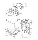 ESCUTCHEON & DOOR ASSEMBLY Diagram and Parts List for GSD3210Z04AA  General Electric Dishwasher