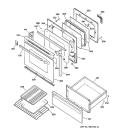 DOOR & DRAWER PARTS Diagram and Parts List for JBP78BY5  General Electric Range
