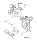 ESCUTCHEON & DOOR ASSEMBLY Diagram and Parts List for GSD3910C04AA  General Electric Dishwasher