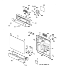 ESCUTCHEON & DOOR ASSEMBLY Diagram and Parts List for GSD3130C04WW  General Electric Dishwasher