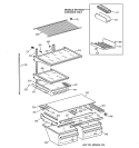 SHELF PARTS Diagram and Parts List for TBX22MACARWW  General Electric Refrigerator