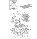 SHELVES Diagram and Parts List for TBX21DACARAA  General Electric Refrigerator