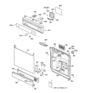 ESCUTCHEON & DOOR ASSEMBLY Diagram and Parts List for HDA2220Z04BB  Hotpoint Dishwasher