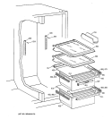 FRESH FOOD SHELVES Diagram and Parts List for CSX25MRCAWW  Hotpoint Refrigerator