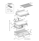 SHELVES Diagram and Parts List for CTX18GACBRAA  Hotpoint Refrigerator