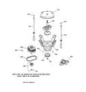 SUSPENSION, PUMP & DRIVE COMPONENTS Diagram and Parts List for VWSR3110W0AA  Hotpoint Washer