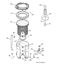 TUB, BASKET & AGITATOR Diagram and Parts List for VBXR1070W0AA  Hotpoint Washer