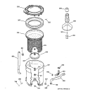 TUB, BASKET & AGITATOR Diagram and Parts List for VBSR2080W0AA  Hotpoint Washer