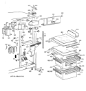 FRESH FOOD SECTION Diagram and Parts List for MSG25GRBBWW  General Electric Refrigerator