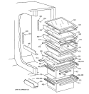 FRESH FOOD SECTION Diagram and Parts List for MSK30DHBBAA  General Electric Refrigerator