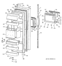 FRESH FOOD DOOR Diagram and Parts List for MSG28DHBBWW  General Electric Refrigerator