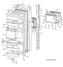 FRESH FOOD DOOR Diagram and Parts List for MSK28DHBBWW  General Electric Refrigerator