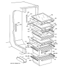 FRESH FOOD SECTION Diagram and Parts List for MSK28DRBBAA  General Electric Refrigerator