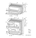 DOORS Diagram and Parts List for TBJ16JABLRAA  General Electric Refrigerator