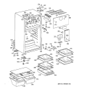 CABINET Diagram and Parts List for TBJ16JABLRAA  General Electric Refrigerator