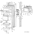 FRESH FOOD DOOR Diagram and Parts List for TFX30PBBBAA  General Electric Refrigerator