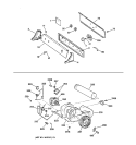 BACKSPLASH, BLOWER & DRIVE ASSEMBLY Diagram and Parts List for DCXR453EV0AA  General Electric Dryer