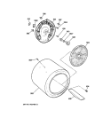 DRUM Diagram and Parts List for DCXR453EV0AA  General Electric Dryer