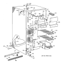 FREEZER SECTION Diagram and Parts List for TFJ20JABCAA  General Electric Refrigerator