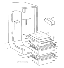 FRESH FOOD SECTION Diagram and Parts List for TFT20JRBCAA  General Electric Refrigerator
