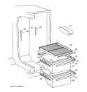 FRESH FOOD SECTION Diagram and Parts List for TFT20SABCWW  General Electric Refrigerator