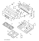 COOKTOP Diagram and Parts List for JGBP80MEV4BC  General Electric Range