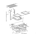 SHELF PARTS Diagram and Parts List for TBX18CIBQRWW  General Electric Refrigerator