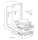 FRESH FOOD SECTION Diagram and Parts List for TFX22GRBCWW  General Electric Refrigerator