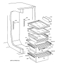 FRESH FOOD SECTION Diagram and Parts List for TFX22QRCCAA  General Electric Refrigerator