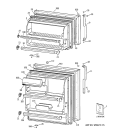 DOORS Diagram and Parts List for CTT18EABJRWW  Hotpoint Refrigerator