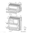 DOORS Diagram and Parts List for CTX18LYZKRWH  Hotpoint Refrigerator