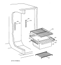 FRESH FOOD SHELVES Diagram and Parts List for CSX19LABCWH  Hotpoint Refrigerator