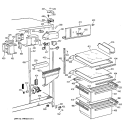 FRESH FOOD SECTION Diagram and Parts List for MSG20GABCWW  General Electric Refrigerator
