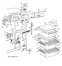FRESH FOOD SECTION Diagram and Parts List for MSG20GWBCWW  General Electric Refrigerator