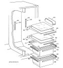 FRESH FOOD SECTION Diagram and Parts List for MST20GABCWW  General Electric Refrigerator