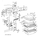 FRESH FOOD SECTION Diagram and Parts List for MSZ20GWBCWW  General Electric Refrigerator