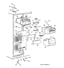 FREEZER SECTION Diagram and Parts List for TPX24BIBCBB  General Electric Refrigerator