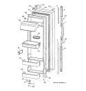 FRESH FOOD DOOR Diagram and Parts List for TPX24PPBBAA  General Electric Refrigerator