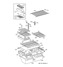 SHELVES Diagram and Parts List for TBX21DACBRAA  General Electric Refrigerator