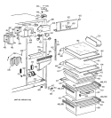 FRESH FOOD SECTION Diagram and Parts List for TFG22JRBCWW  General Electric Refrigerator
