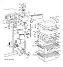 FRESH FOOD SECTION Diagram and Parts List for TFT22JABCAA  General Electric Refrigerator