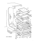 FRESH FOOD SHELVES Diagram and Parts List for TFT22PRBCWW  General Electric Refrigerator
