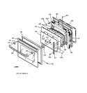 UPPER OVEN DOOR Diagram and Parts List for JKP27BA1BB  General Electric Wall Oven